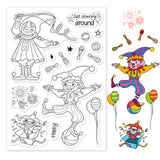 Globleland Circus, Clown, April Fools, Cartoon Character Clear Stamps Silicone Stamp Seal for Card Making Decoration and DIY Scrapbooking