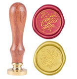Rose and Snake Wood Handle Wax Seal Stamp