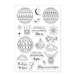 GLOBLELAND Hot Air Balloon Clear Stamps Silicone Stamp Seal for Card Making Decoration and DIY Scrapbooking