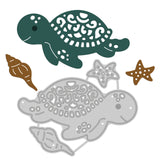 Globleland Turtle, Starfish, Conch, Pattern Carbon Steel Cutting Dies Stencils, for DIY Scrapbooking/Photo Album, Decorative Embossing DIY Paper Card