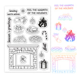 GLOBLELAND Christmas Fireplace Silicone Stamp Seal for Card Making Decoration and DIY Scrapbooking