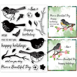 Globleland Layered Bird, Branch Clear Silicone Stamp Seal for Card Making Decoration and DIY Scrapbooking