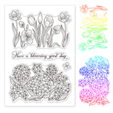 Tulips, Hydrangea Clear Silicone Stamp Seal for Card Making Decoration and DIY Scrapbooking
