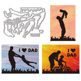 Globleland Father's Day Carbon Steel Cutting Dies Stencils, for DIY Scrapbooking/Photo Album, Decorative Embossing DIY Paper Card