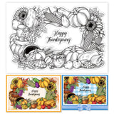Globleland Autumn, Thanksgiving Words, Thanksgiving Harvest Wreath, Pumpkin, Turkey Clear Silicone Stamp Seal for Card Making Decoration and DIY Scrapbooking
