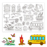 Globleland PVC Plastic Stamps, for DIY Scrapbooking, Photo Album Decorative, Cards Making, Stamp Sheets, Travel Themed, 160x110x3mm