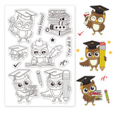 Graduate, Study, Animal, Owl, Books Graduate, Study, Animal, Owl, Books Clear Silicone Stamp Seal for Card Making Decoration and DIY Scrapbooking
