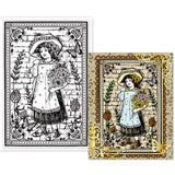 Globleland PVC Plastic Stamps, for DIY Scrapbooking, Photo Album Decorative, Cards Making, Stamp Sheets, Women Pattern, 160x110x3mm