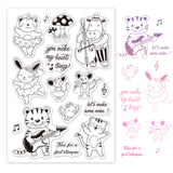Globleland Music, Dance, Cello, Bear, Rabbit, Rat, Tiger, Kitten, Bird Clear Silicone Stamp Seal for Card Making Decoration and DIY Scrapbooking
