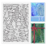 Globleland Comic Pine Forest, Winter Trees, Pine Tree Background, Christmas Tree Clear Stamps Seal for Card Making Decoration and DIY Scrapbooking