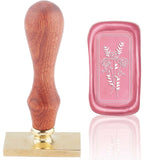 Rose Wood Handle Rectangle Wax Seal Stamp