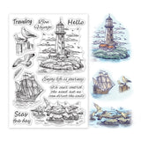 Globleland Lighthouse and Seagul Clear Silicone Stamp Seal for Card Making Decoration and DIY Scrapbooking
