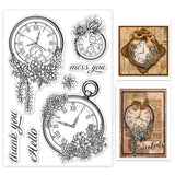 Globleland Meat, Clock Clear Stamps Seal for Card Making Decoration and DIY Scrapbooking