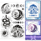 Globleland PVC Plastic Stamps, for DIY Scrapbooking, Photo Album Decorative, Cards Making, Stamp Sheets, Moon Pattern, 160x110x3mm