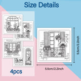 Globleland 4Pcs 4 Styles PVC Stamp, for DIY Scrapbooking, Others, 55x55mm, 1pc/style