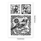 Globleland Custom PVC Plastic Clear Stamps, for DIY Scrapbooking, Photo Album Decorative, Cards Making, Bird, 160x110x3mm