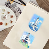 Globleland Custom PVC Plastic Clear Stamps, for DIY Scrapbooking, Photo Album Decorative, Cards Making, Lighthouse, 160x110x3mm