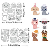 Globleland 2Pcs 2 Styles Carbon Steel Cutting Dies Stencils, for DIY Scrapbooking, Photo Album, Decorative Embossing Paper Card, Stainless Steel Color, Animals, 79~99x108~147x0.8mm, 1pc/style