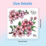 Globleland PVC Sakura Stamp, for DIY Scrapbooking, Flower, 100x100mm