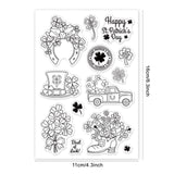 Globleland Four-leaf Clover, Clover, Clover, St Patrick's Day Clear Stamps Silicone Stamp Seal for Card Making Decoration and DIY Scrapbooking