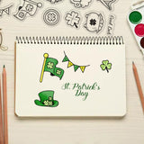 Globleland St. Patrick's Day, Four Leaf Clover Clear Stamps Silicone Stamp Seal for Card Making Decoration and DIY Scrapbooking