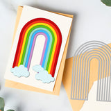 Globleland Rainbow Curve Carbon Steel Cutting Dies Stencils, for DIY Scrapbooking/Photo Album, Decorative Embossing DIY Paper Card