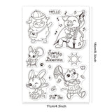 Globleland Animal, Sheep, Pig, Rabbit, Cat, Mouse Cute, Cartoon Clear Silicone Stamp Seal for Card Making Decoration and DIY Scrapbooking
