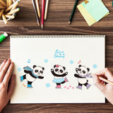 Globleland Animal, Bear, Panda, Movement, Snowflake, Blessing Clear Stamps Silicone Stamp Seal for Card Making Decoration and DIY Scrapbooking