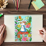 Globleland Background, Fairy Tale, Rabbits, Flowers, Plants Clear Silicone Stamp Seal for Card Making Decoration and DIY Scrapbooking