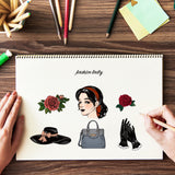 Women's Products Rose Flower Vintage Ladies Cosmetics Fashion Corset Clear Stamps Silicone Stamp Seal for Card Making Decoration and DIY Scrapbooking