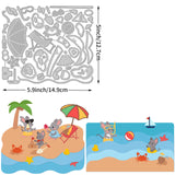 Globleland Beach, Vacation, Swimming, Volleyball, Ice Cream, Crab, Seaside Carbon Steel Cutting Dies Stencils, for DIY Scrapbooking/Photo Album, Decorative Embossing DIY Paper Card