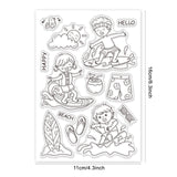 Globleland Surf Clear Stamps Silicone Stamp Seal for Card Making Decoration and DIY Scrapbooking