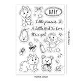 Globleland Baby, It's A Girl, Play Baby, Cute Bear, Baby Products Clear Stamps Silicone Stamp Seal for Card Making Decoration and DIY Scrapbooking