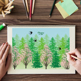 Globleland Tree, Forest, Plants Clear Stamps Silicone Stamp Seal for Card Making Decoration and DIY Scrapbooking