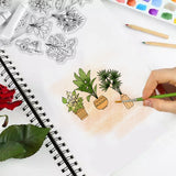 Globleland Plant, Potted Plant, Leaves, Cactus Clear Silicone Stamp Seal for Card Making Decoration and DIY Scrapbooking