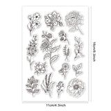 GLOBLELAND TPR Stamps, with Acrylic Board, for Imprinting Metal, Plastic, Wood, Leather, Mixed Patterns, Leaf Pattern, 6-1/4x4-3/8 inches(16x11cm)