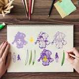 Globleland Layering, Iris, Flower Clear Stamps Seal for Card Making Decoration and DIY Scrapbooking