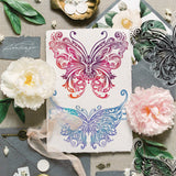 Globleland Retro Butterfly Clear Silicone Stamp Seal for Card Making Decoration and DIY Scrapbooking