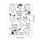 Globleland Music, Dance, Cello, Bear, Rabbit, Rat, Tiger, Kitten, Bird Clear Silicone Stamp Seal for Card Making Decoration and DIY Scrapbooking
