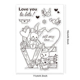 Globleland LOVE, Valentine's Day, Animals, Love, Rabbit Clear Silicone Stamp Seal for Card Making Decoration and DIY Scrapbooking