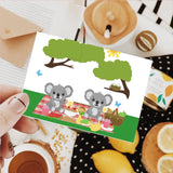Globleland Koala, Picnic, Cake, Fruit, Basket, Plate, Birdhouse, Twigs Carbon Steel Cutting Dies Stencils, for DIY Scrapbooking/Photo Album, Decorative Embossing DIY Paper Card