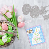 Globleland Easter, Patterned Bunnies, Eggs, Butterflies Carbon Steel Cutting Dies Stencils, for DIY Scrapbooking/Photo Album, Decorative Embossing DIY Paper Card