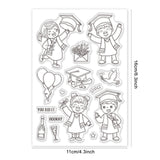 Globleland Graduate, Character Clear Stamps Silicone Stamp Seal for Card Making Decoration and DIY Scrapbooking