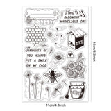 Globleland PVC Plastic Stamps, for DIY Scrapbooking, Photo Album Decorative, Cards Making, Stamp Sheets, Bees Pattern, 16x11x0.3cm
