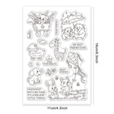 Globleland Friendship Animal Cat Guinea Pig Sheep Deer Elephant Rabbit Fox Bird Clear Silicone Stamp Seal for Card Making Decoration and DIY Scrapbooking