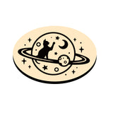 Planet and Cat Oval Wax Seal Stamps