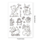 Globleland Animal, Spring, Flower, Hedgehog, Sheep, Rabbit, Bear, Squirrel, Bird Clear Silicone Stamp Seal for Card Making Decoration and DIY Scrapbooking