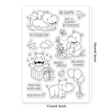 Happy Hippo, Bird, Flowers Clear Silicone Stamp Seal for Card Making Decoration and DIY Scrapbooking