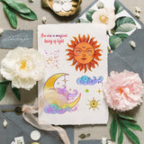 Globleland Sun and Moon Clear Stamps Silicone Stamp Seal for Card Making Decoration and DIY Scrapbooking