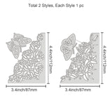 Globleland Corner Carbon Steel Cutting Dies Stencils, for DIY Scrapbooking/Photo Album, Decorative Embossing DIY Paper Card, Butterfly, Rose, Lily